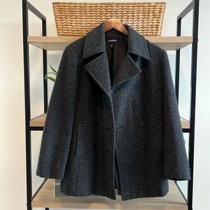 Vintage Express Wool Blend Button Front Peacoat Jacket, 4